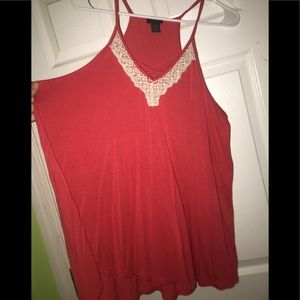 Coral Lacy Tank